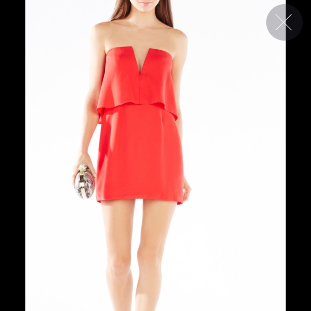 BCBG Kate strapless overlay red dress